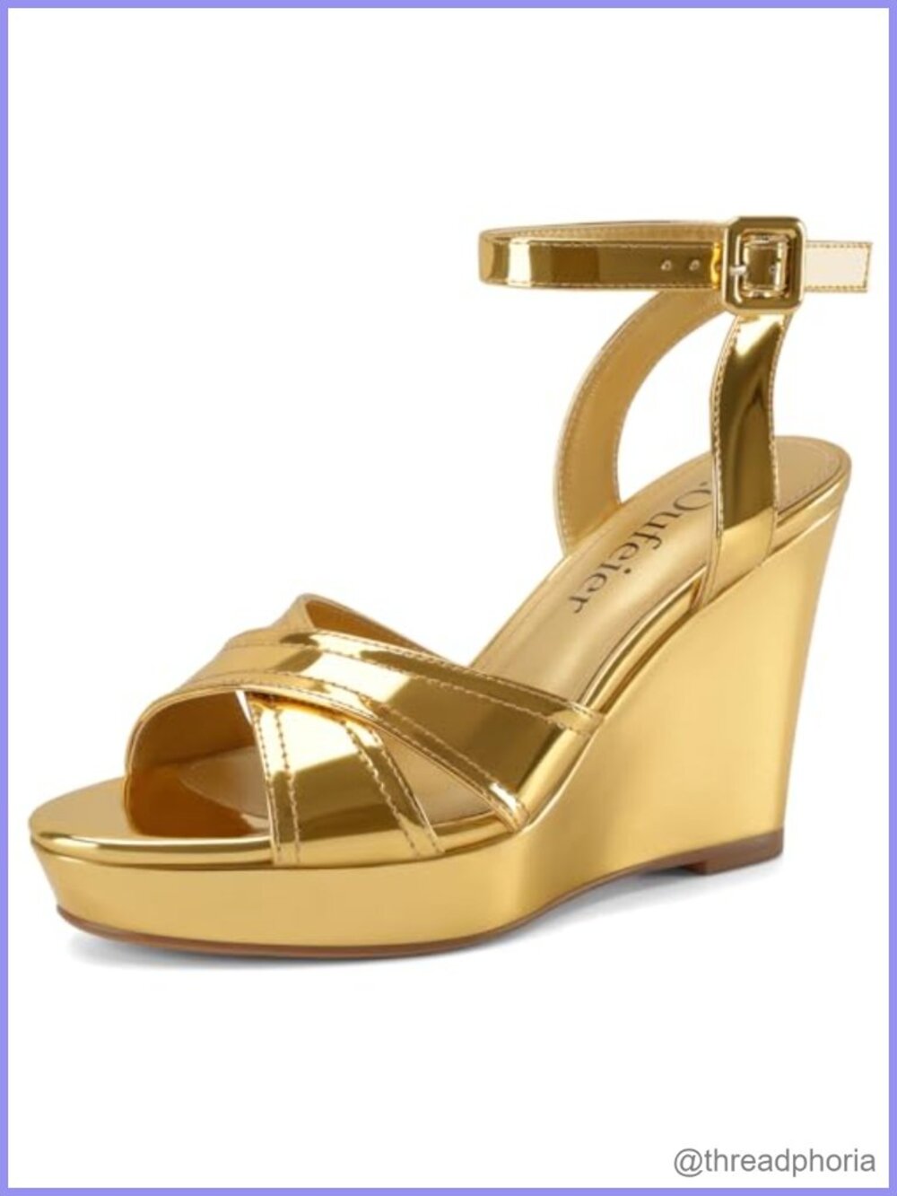 Women's Dressy Platform Wedge Sandals Peep Toe Slingback Faux Leather